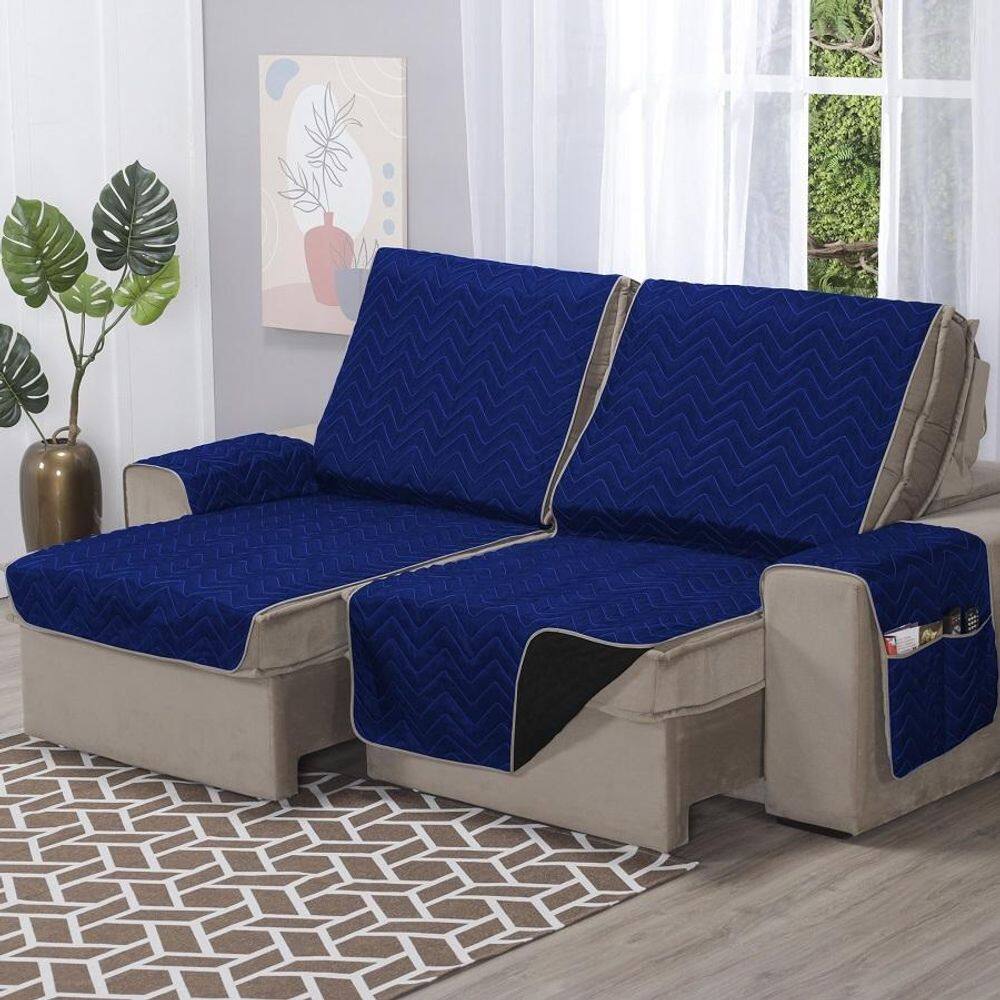 Protetor Sofá Retrátil Capa 4 Lugares 2,40M Assento Dupla