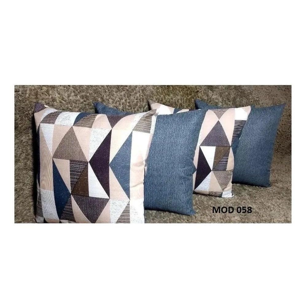 2X Kit 6 Capas Almofada Linho 47Cm Zíper