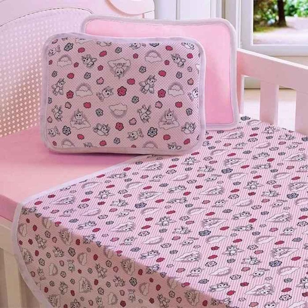 Jogo De Berço 3 Peças Malha Baby Cornio 100% Algodão