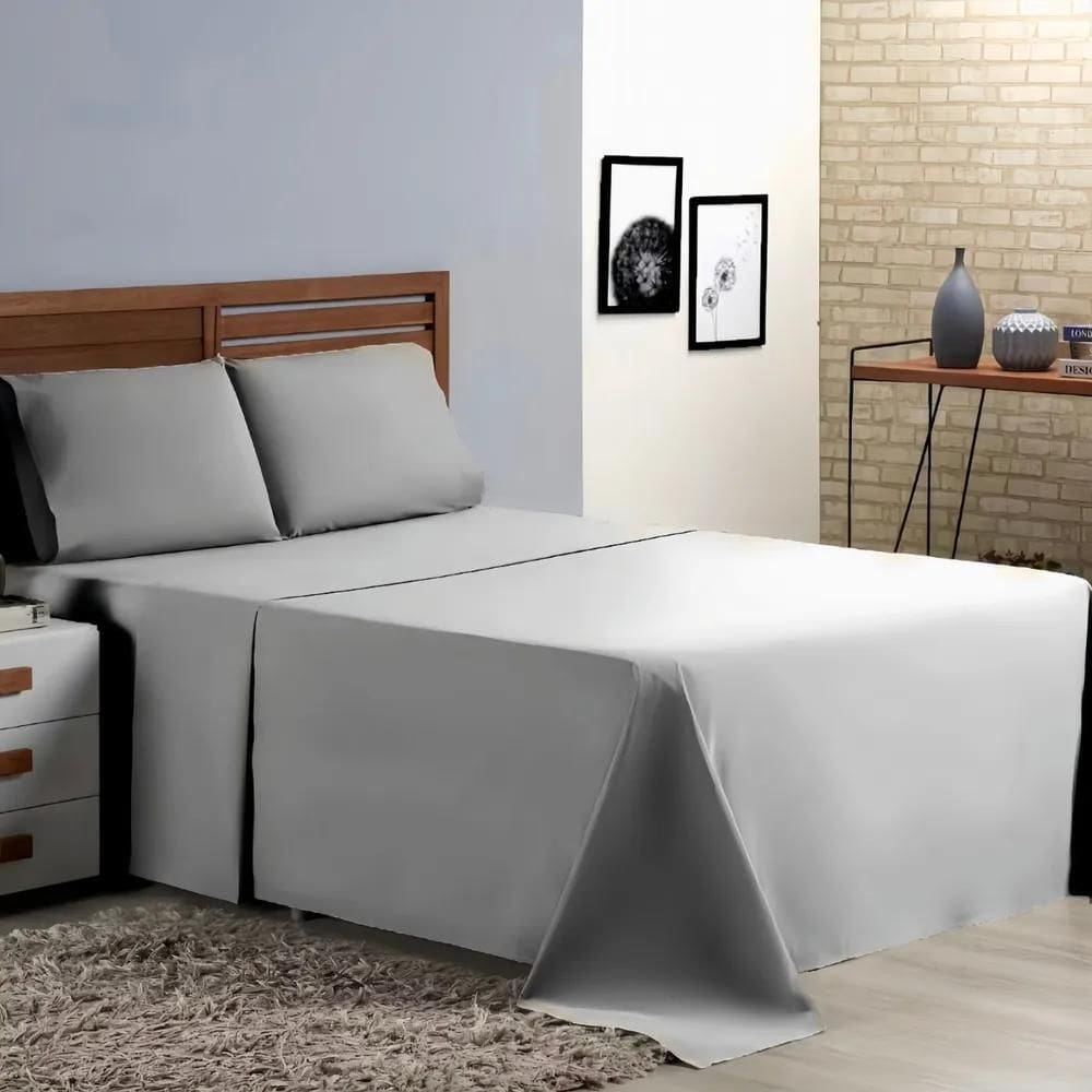 2X Lençol De Cobrir Queen Avulso Sem Elástico Percal 400 Fio