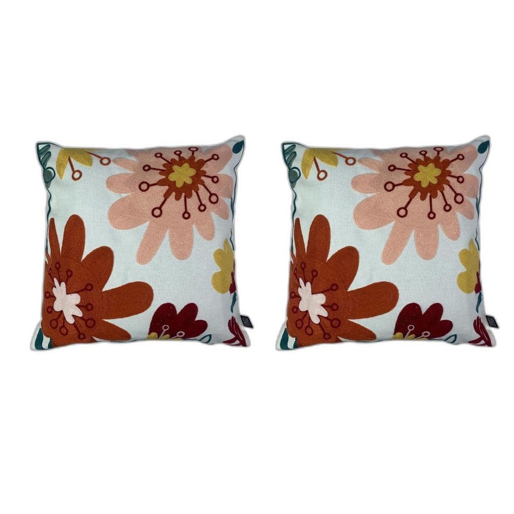 Kit 2 Capas De Almofadas Decorativas 43X43Cm Zíper Poliéster