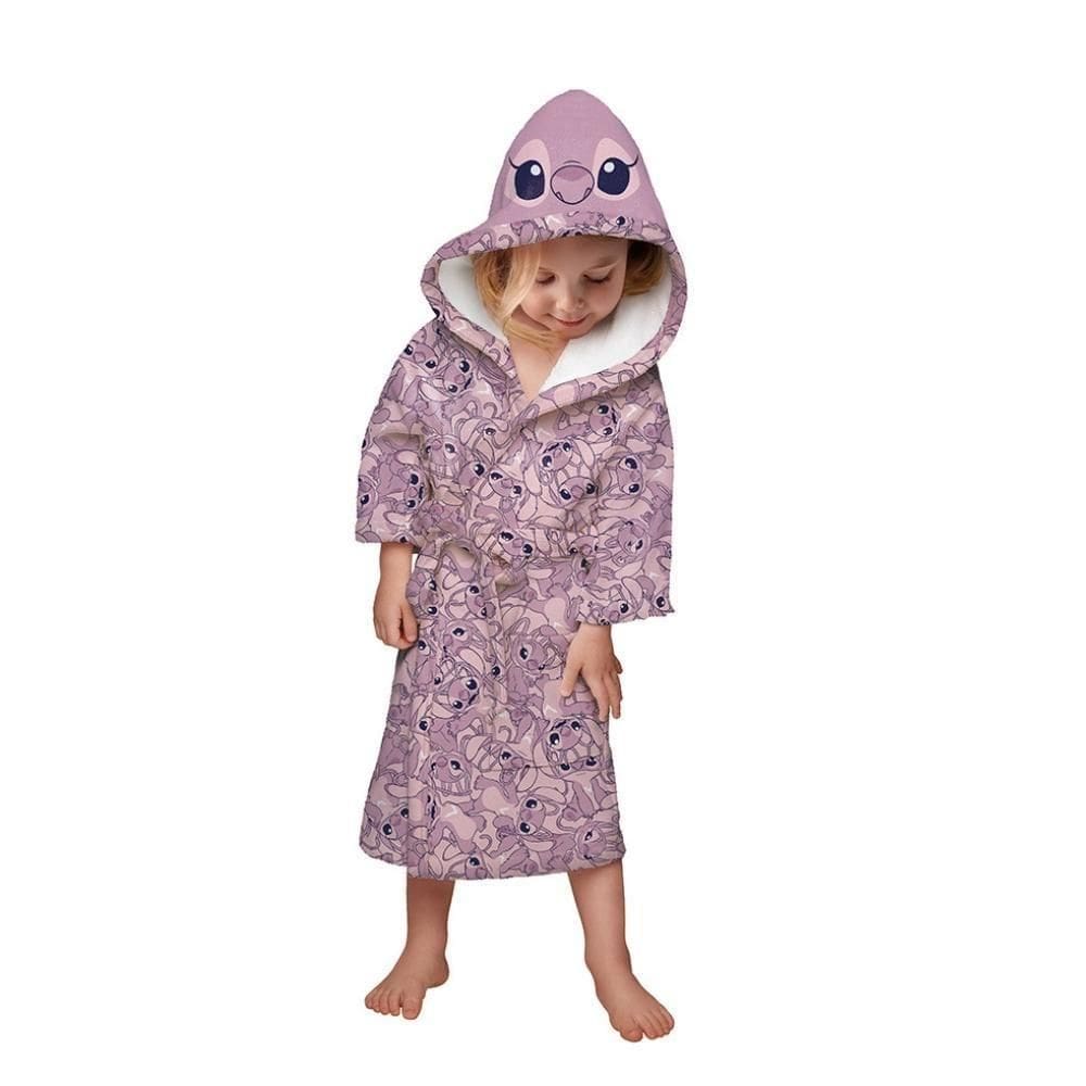 Roupão Aveludado Quimono 8 A 12 Anos Com Capuz Stitch Lepper