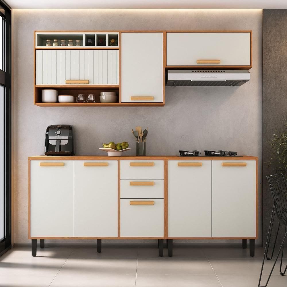 Cozinha Completa 280cm Nápoles Em Mdp Off White Itatiaia