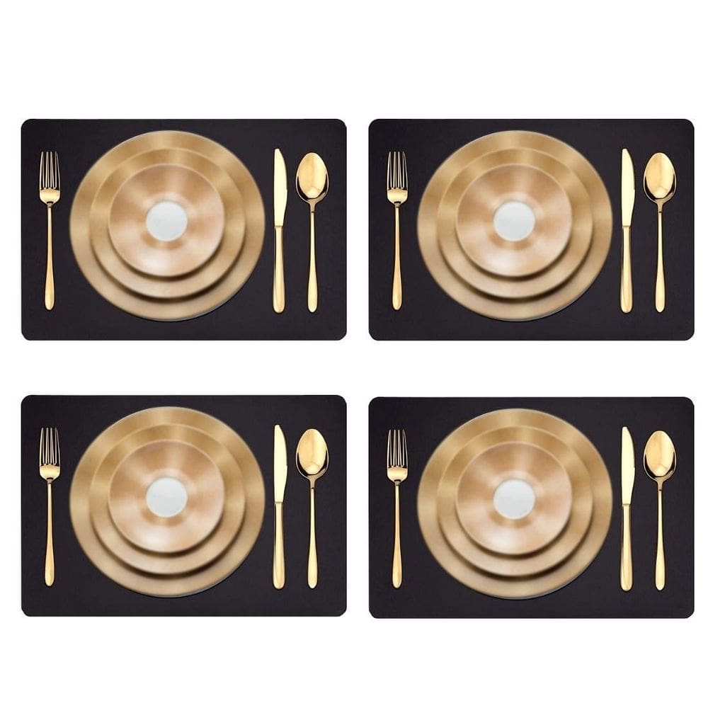 8 Jogos Americanos Mesa Jantar Impermeável + Porta Copos