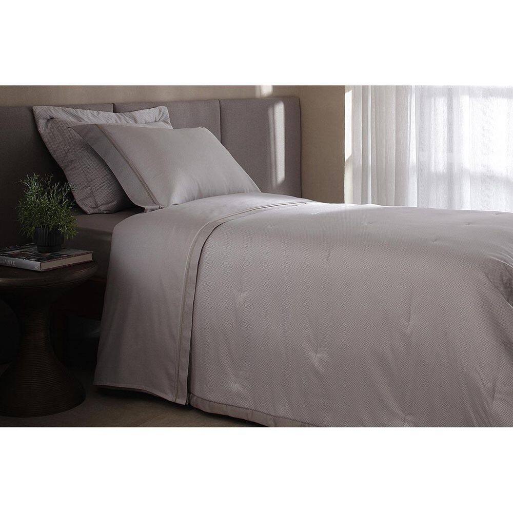 Jogo Cama Solteiro Cetim 300Fios Vision Otto Bege Buddemeyer