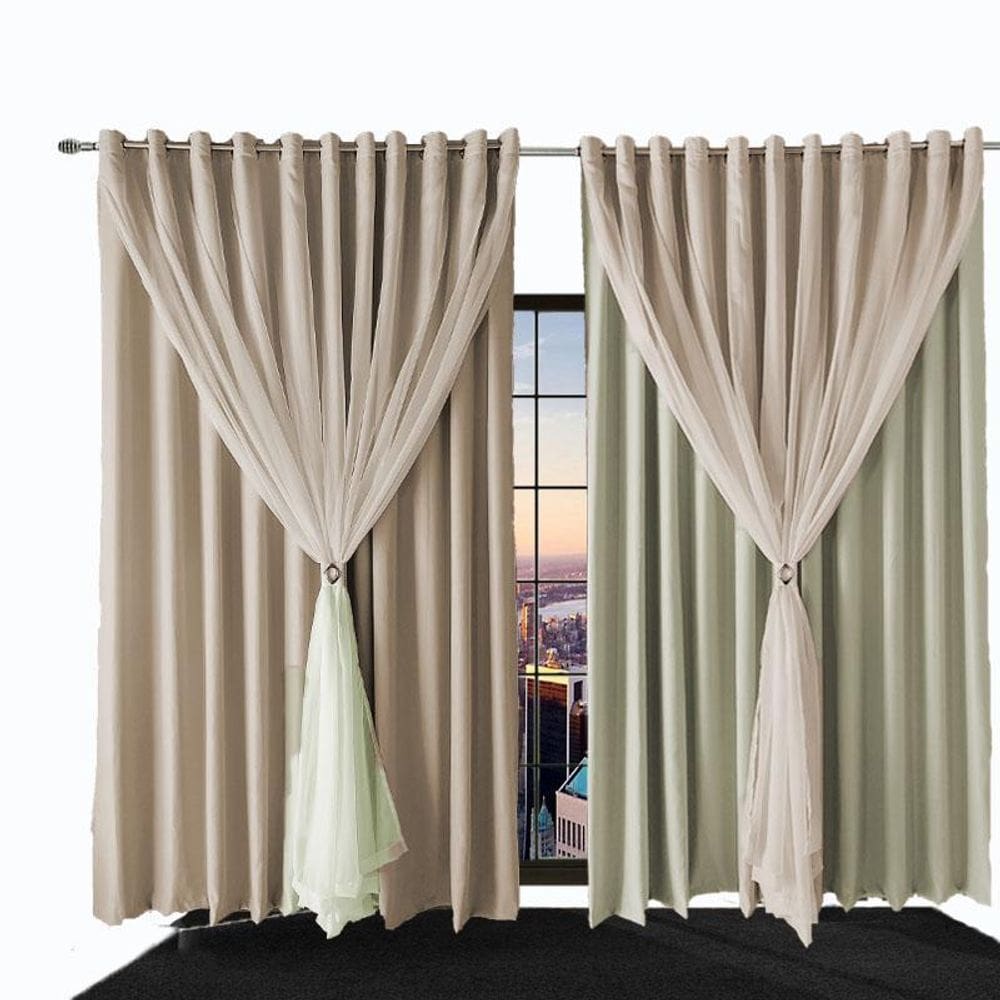 Cortina Blecaute Para Sala E Quarto Bia 2,10 X 1,40 Palha