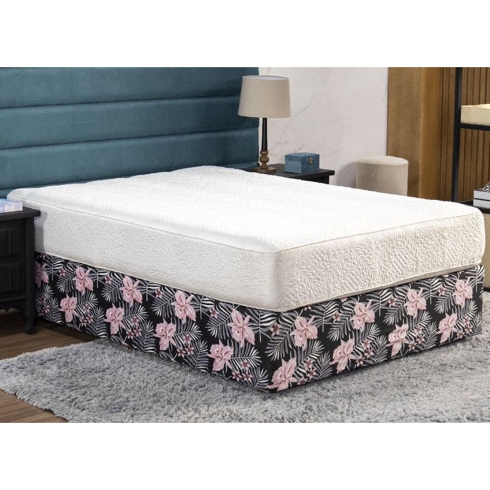 Saia Box Fit Queen Capa Cama Box Elástico Malha 1 Pç