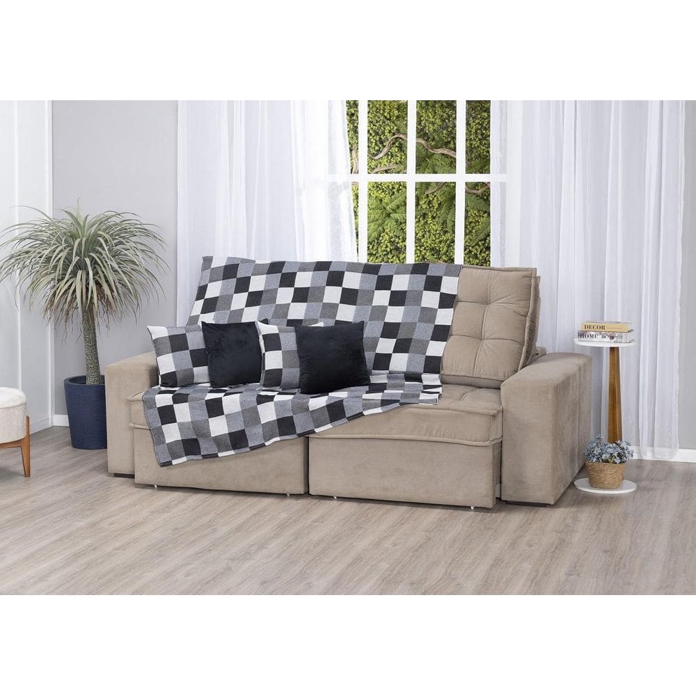 Xale De Jacquard Manta De Sofá Poltrona Cama 2,40M X 1,50M