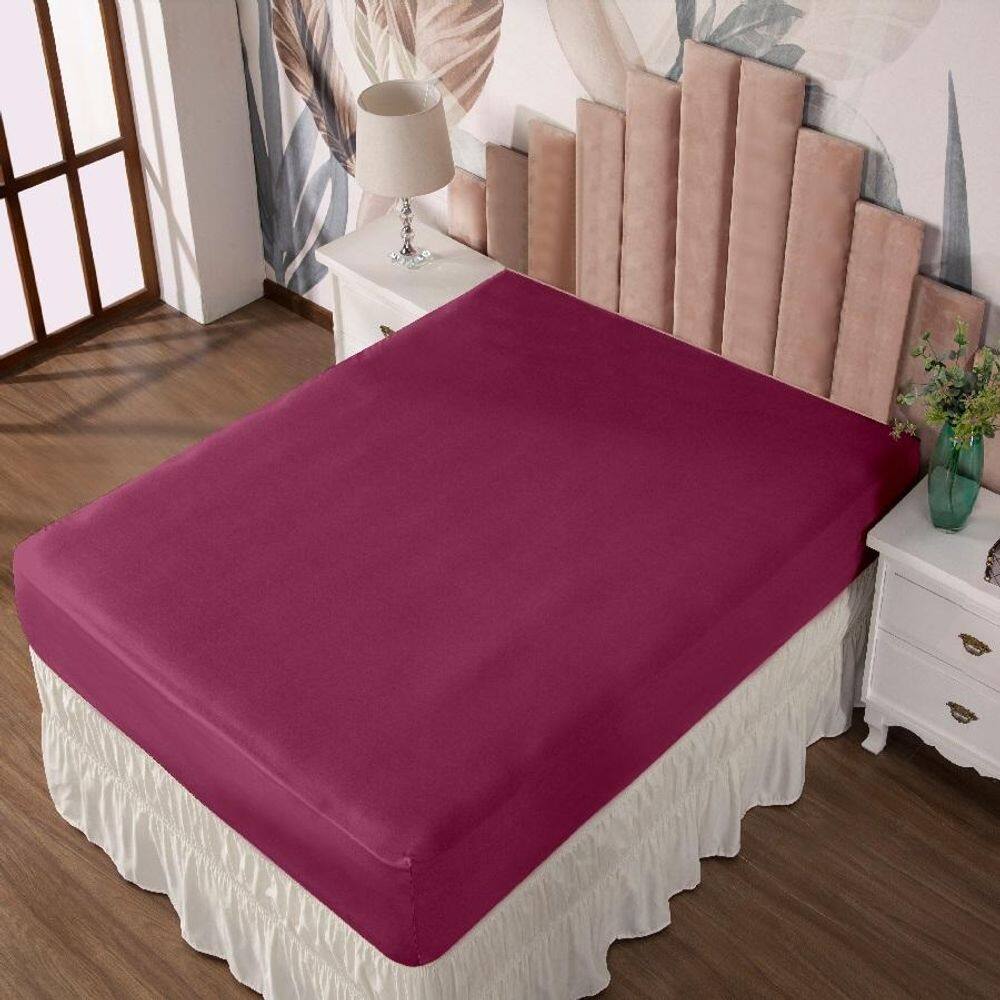 Lençol Queen Com Elástico Prático Malha Lisa 1 Peça