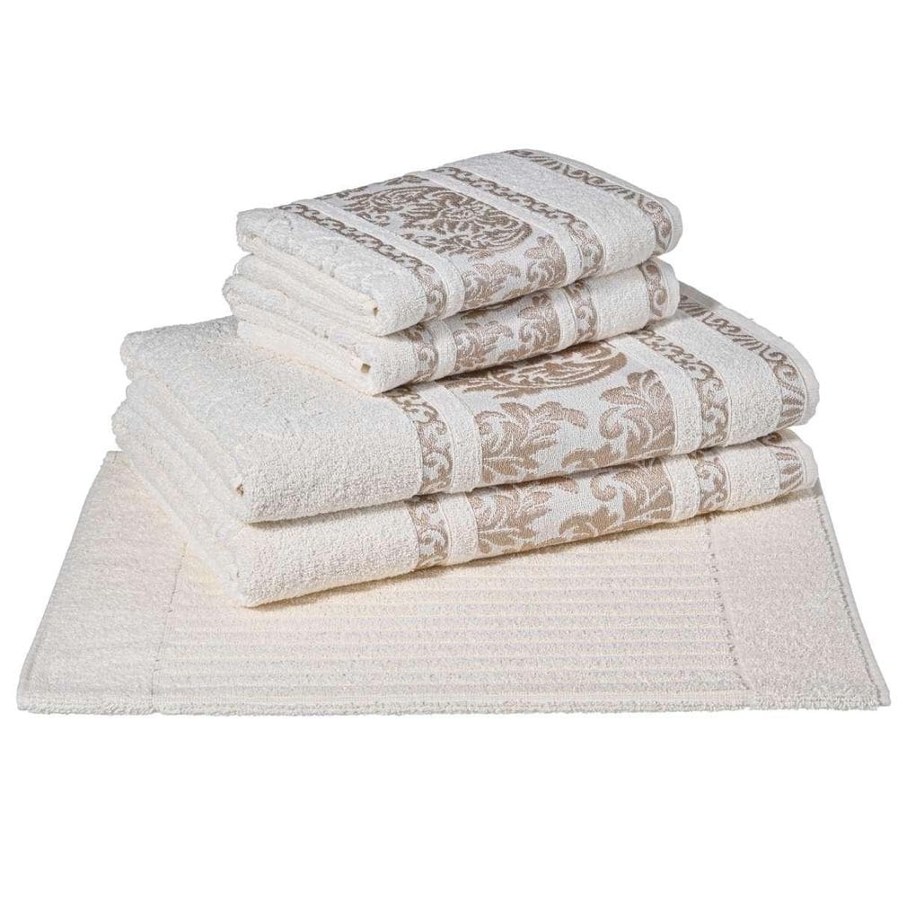 Jogo De Banho Gigante 05 Peças Cavhome Algodão Ibiza Perola