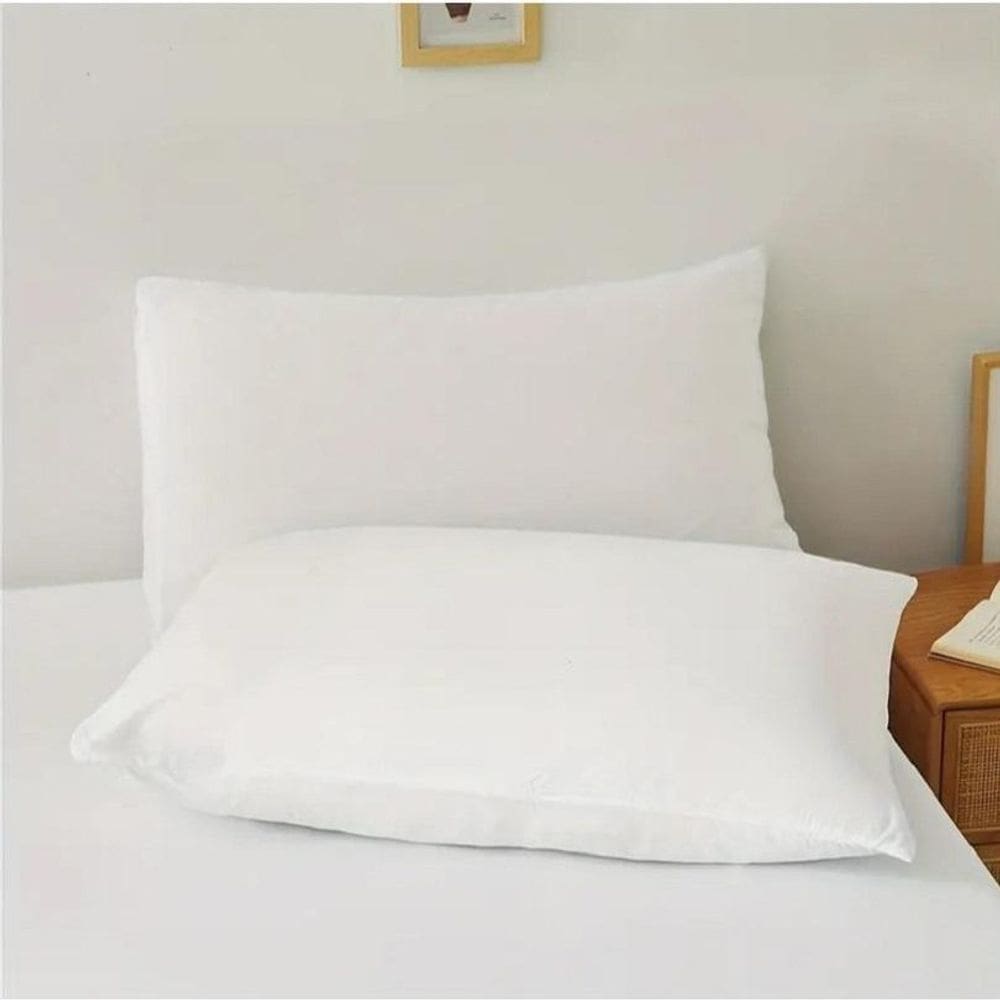 Kit 2 Fronhas Travesseiros 50X70 Microfibra Premium Branca