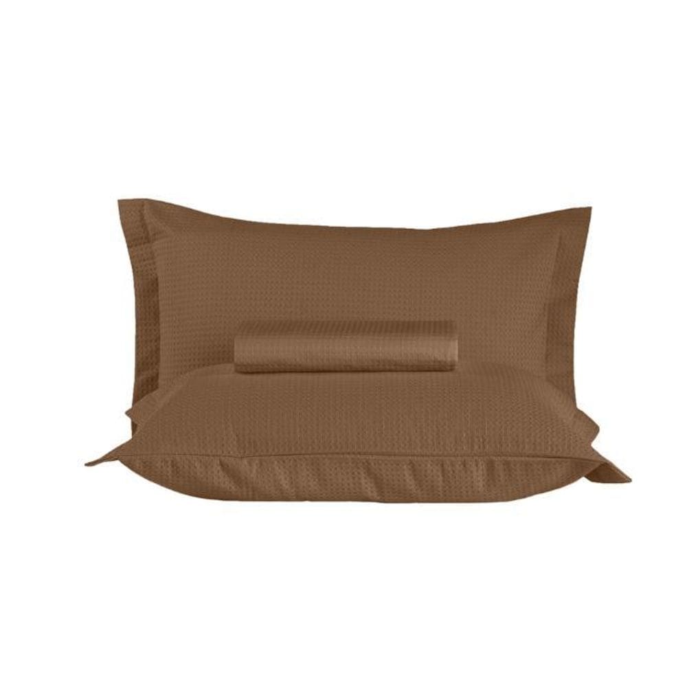 Kit Colcha Piquet Favo King Teka Gênova 240X280 100% Algodão