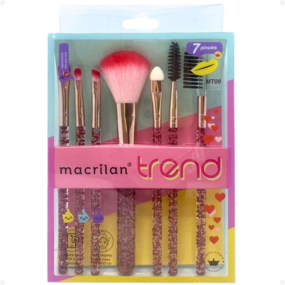 Kit Com 7 Pincéis Macrilan Trend Mt09