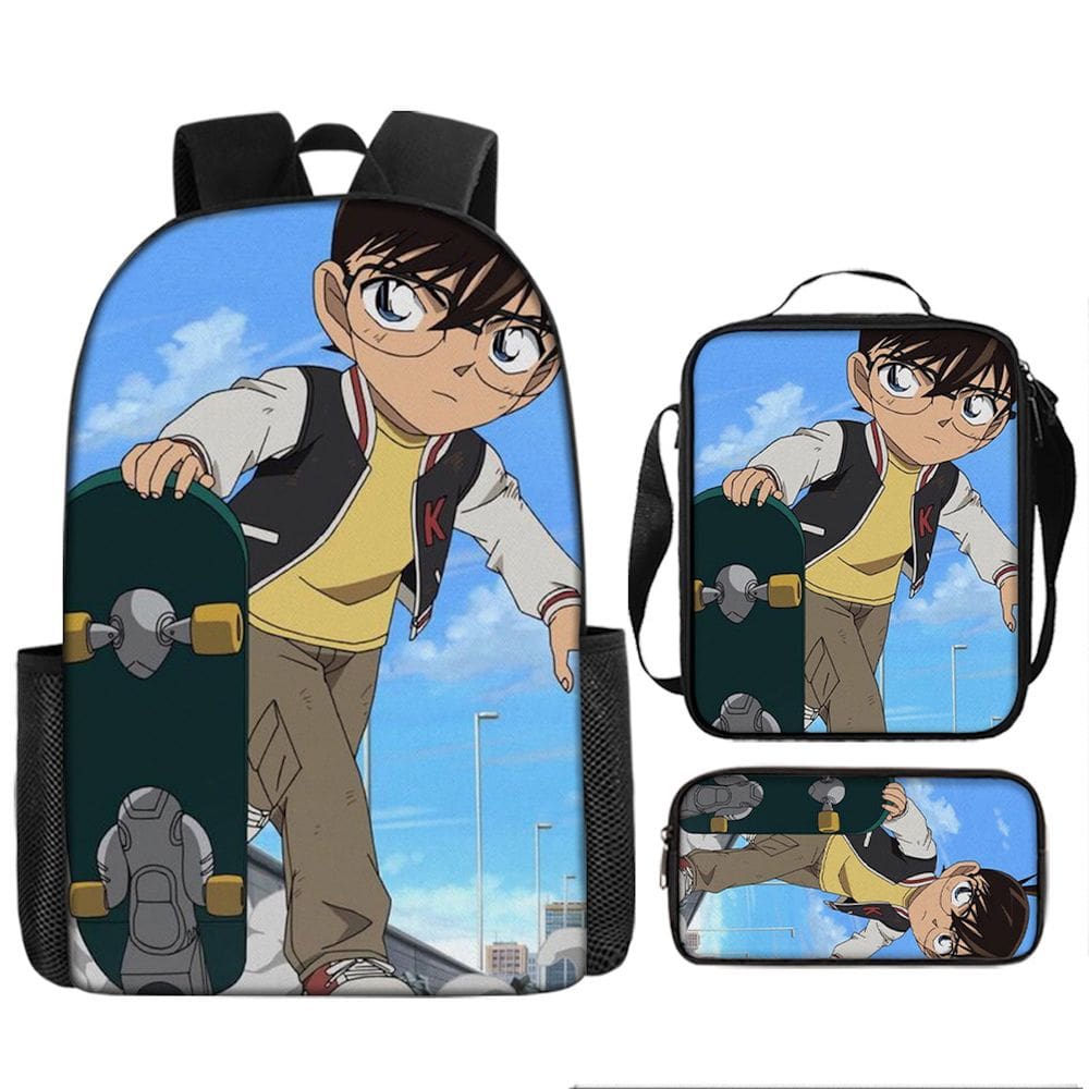 Conjunto de mochilas Detetive Conan Edogawa Conan Cartoon Kids