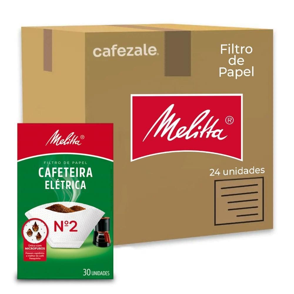 Filtro D Papel Melitta Cafeteira Elétrica Nº2 Kit 24 Pacotes