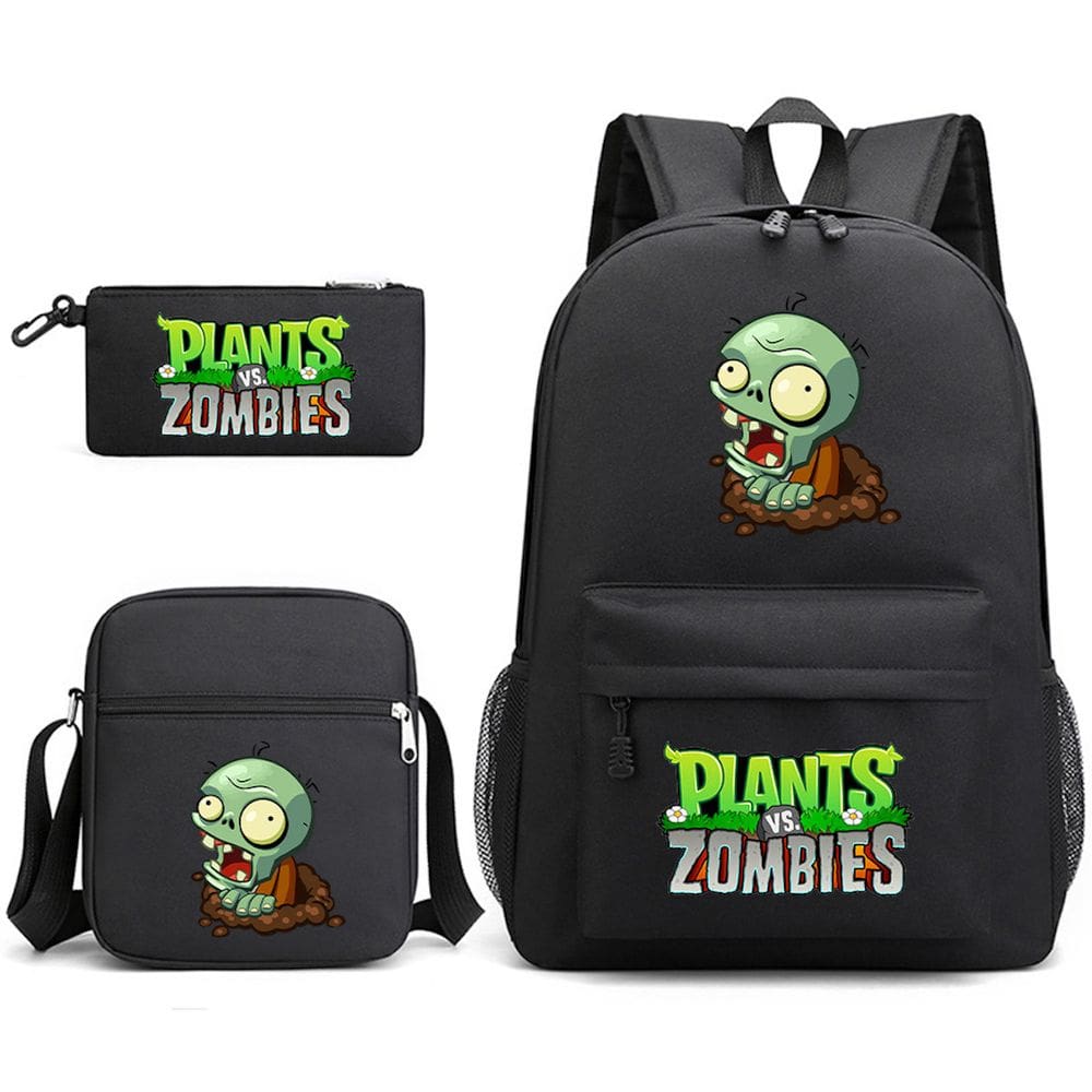 Conjunto de mochilas Plants Zombies Cartoon Kids School Nylon
