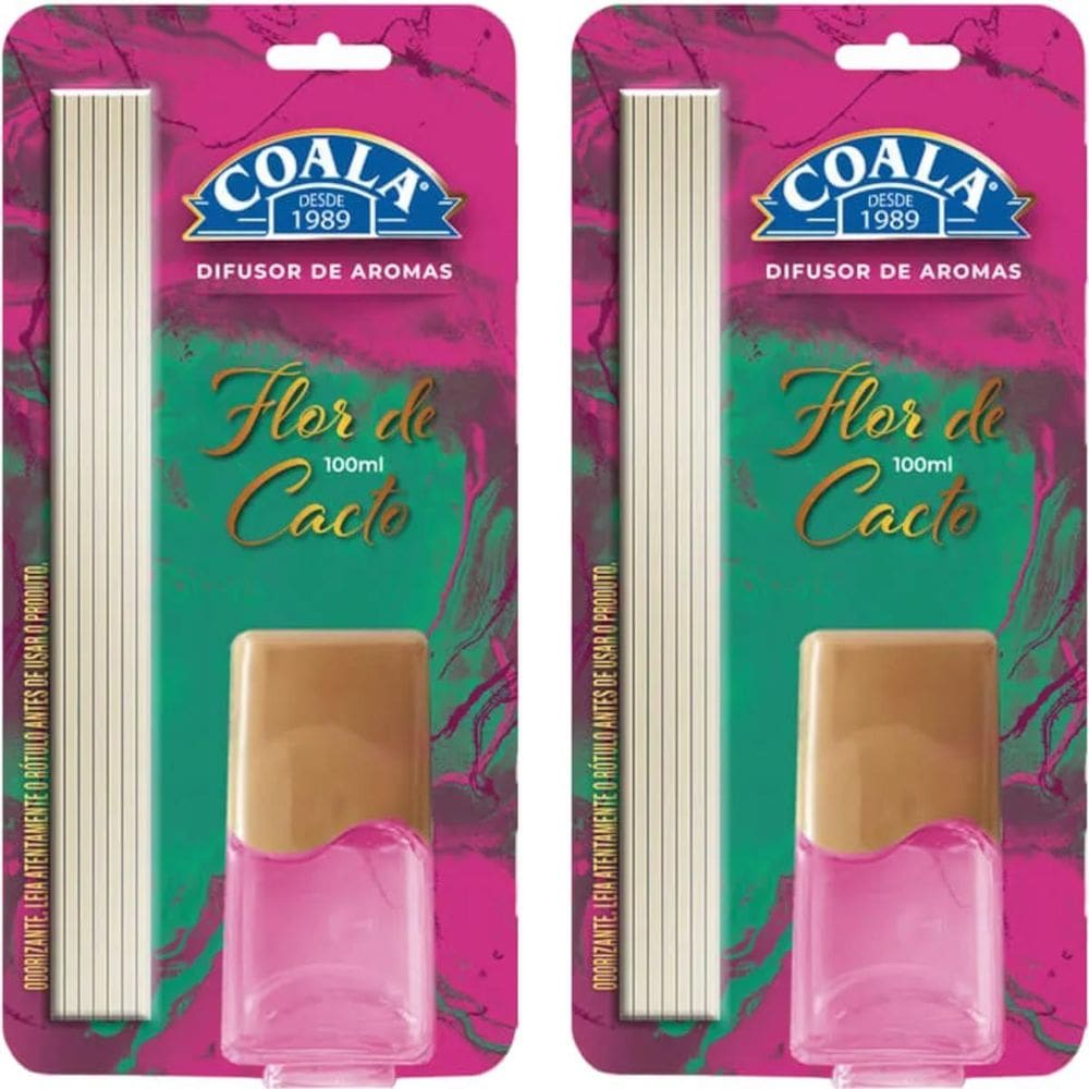 Kit 2 Difusor De Aromas Com Vareta 100Ml Coala Flor De Cacto