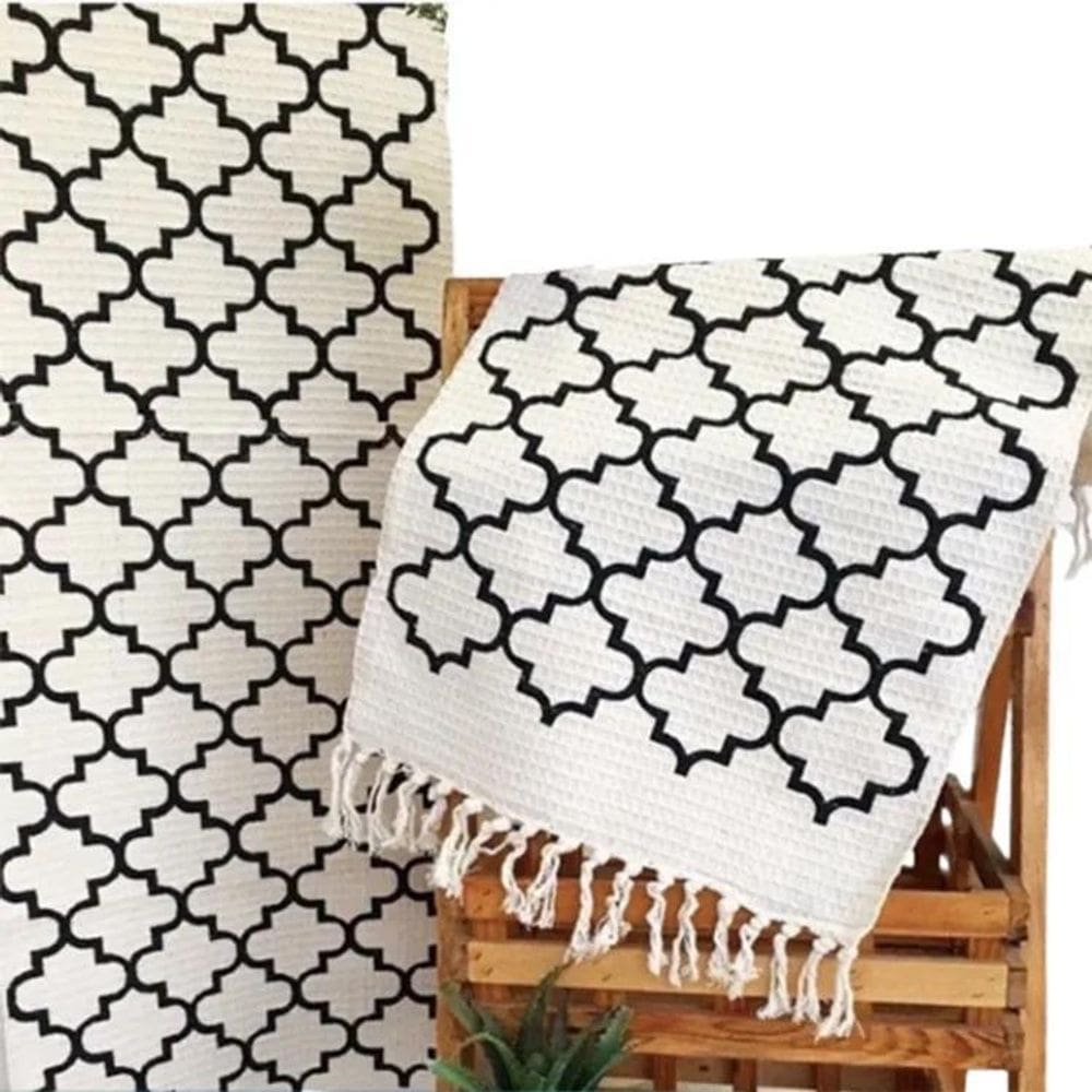 2X Kit 3 Peças Passadeira Para Cozinha Geométrica Tapetes Te