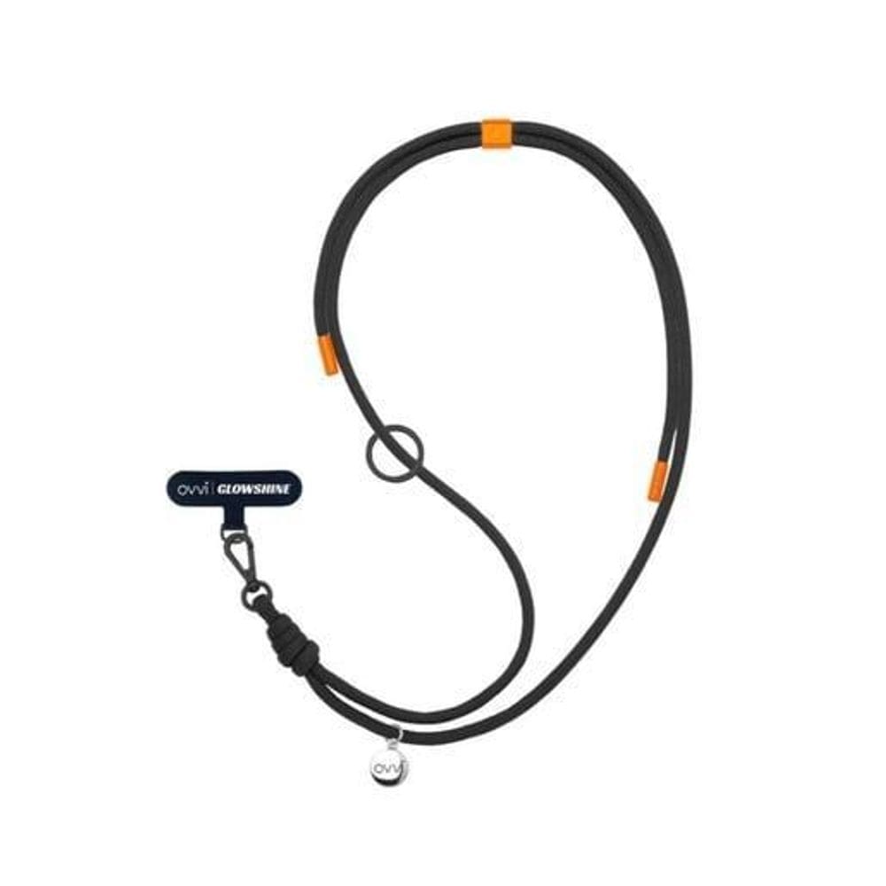 Alça De Celular Ovvi X Glowshine Glovvi Tecido Preto Laranja