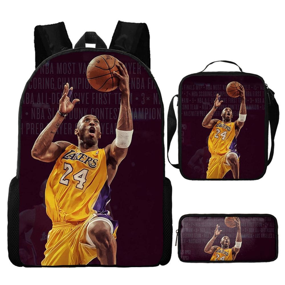Conjunto de mochilas Kobes Bryants Cartoon Kids School Nylon