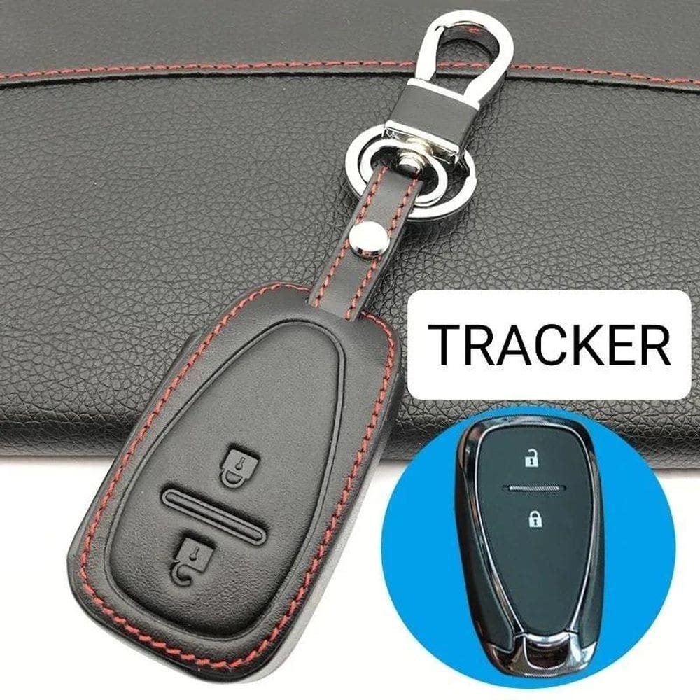 2X Capa Chaveiro Couro Chave Presencial Carro Chevrolet Trac