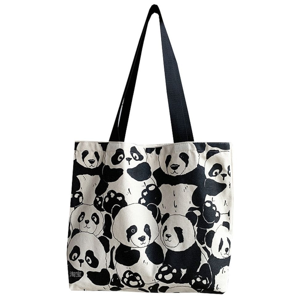 Sacola de lona Cute Panda Anime Fans Gift 38x42cm