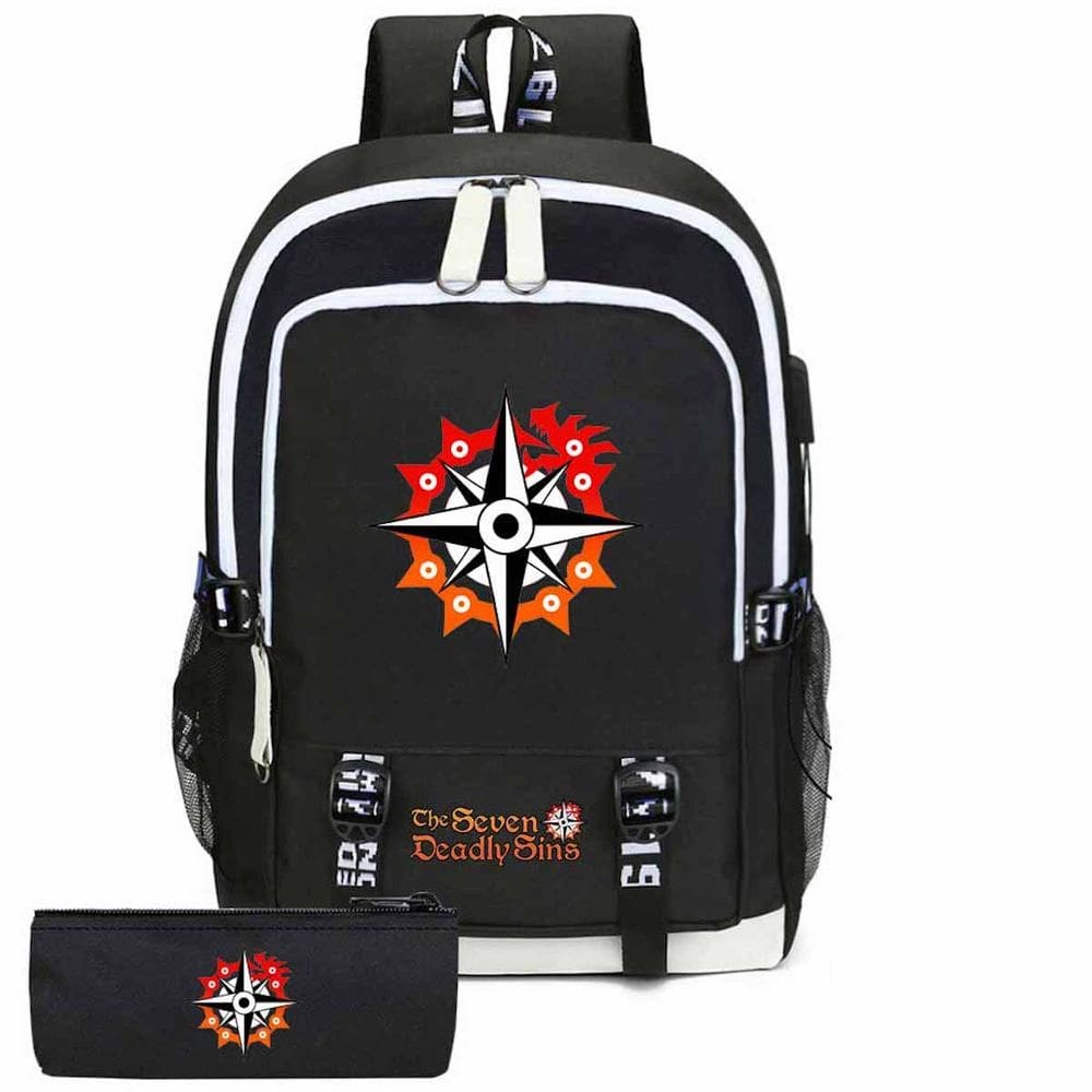 Conjunto de mochilas escolares Sevens Deadly Sins Meliodas para crianças