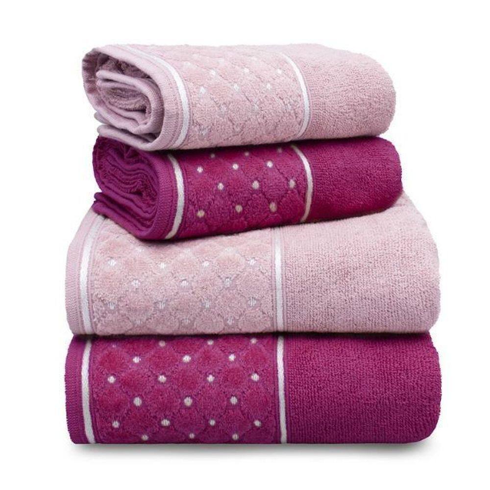 Jogo Toalha Banho E Rosto 4 Pçs Aveludada Safira Appel