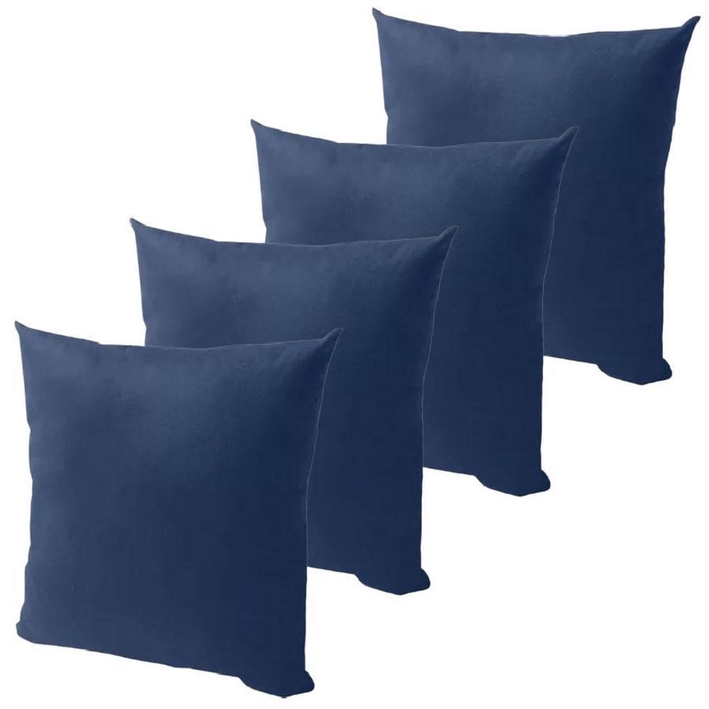 Kit 4 Capa De Almofada Suede 45 X 45 Com Zíper Veludo Liso