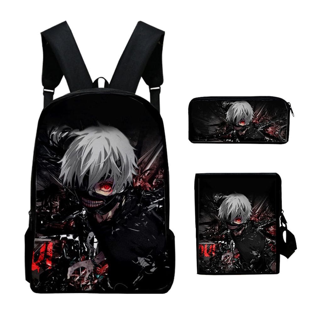 Conjunto de mochilas escolares Tokyos Ghouls Kanekis Kens para crianças