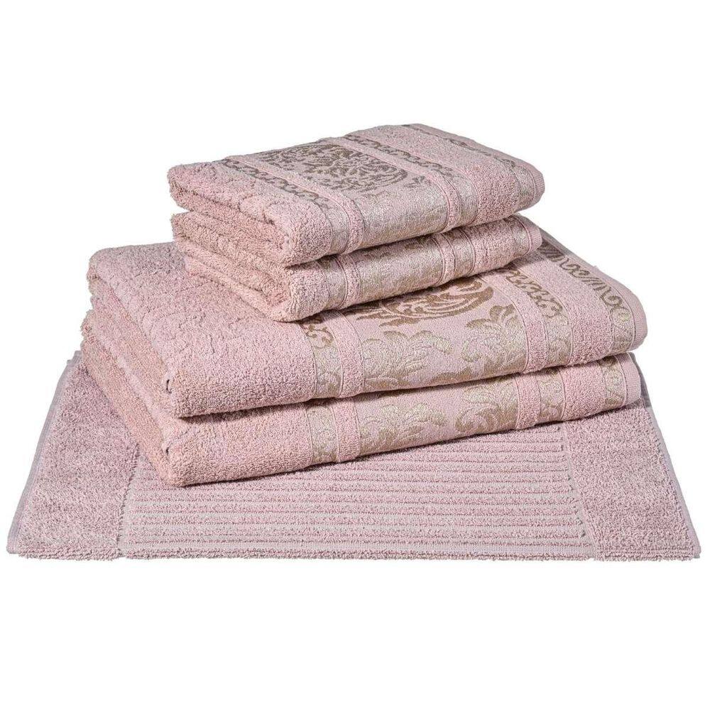 Jogo De Banho Gigante 05 Peças Cavhome Algodão Ibiza Rose