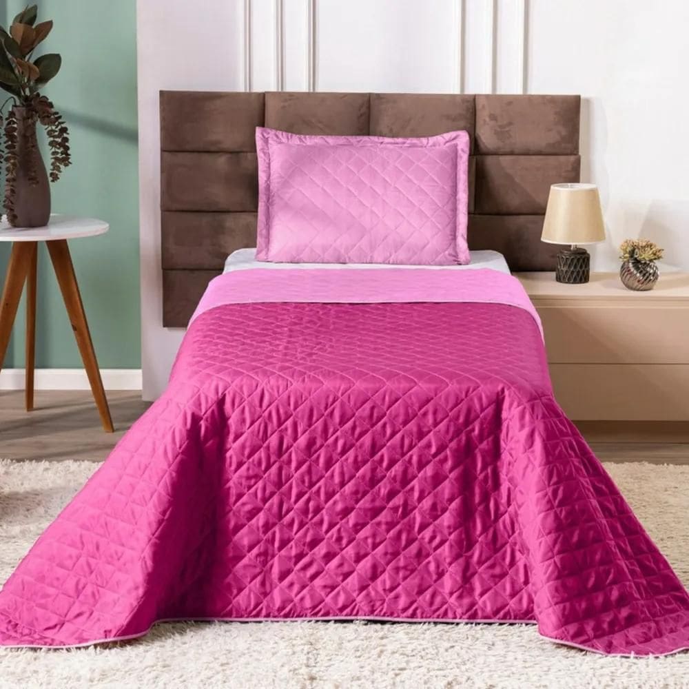 2X Jogo De Cama Colcha Solteiro Dupla Face Matelado 2 Peças