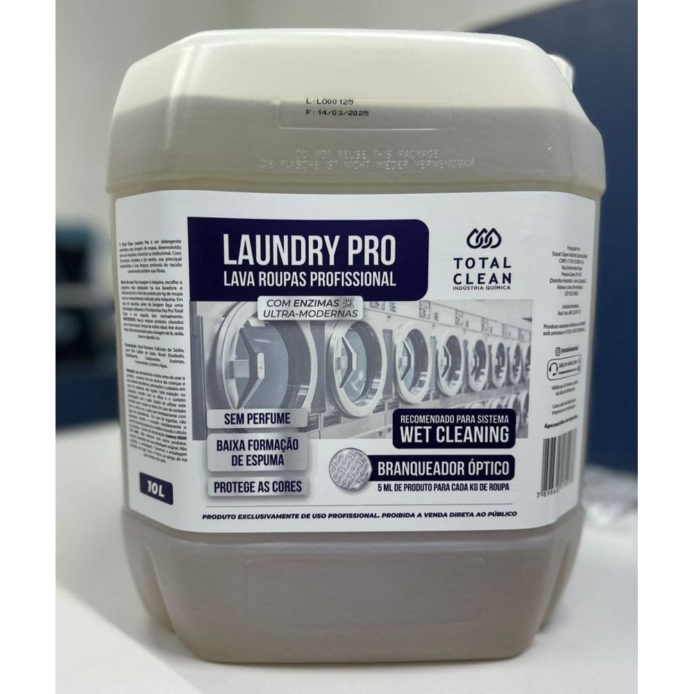 Lava Roupas Wetclean Laundry Pro Com Enzimas 10 Lt