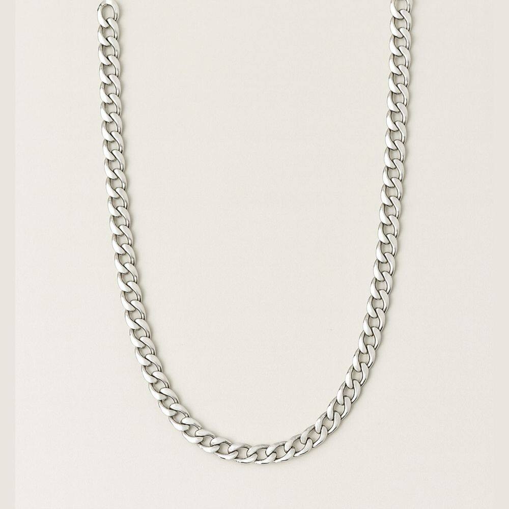 Corrente Masculina Prateada Elo Grumet em Aço Inox 316L