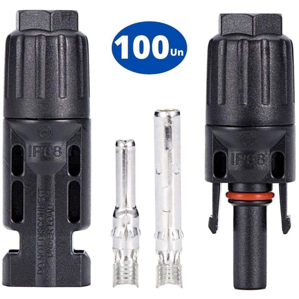 Conector Plug Mc4 Painel Placa Cabo Solar Macho Fêmea Kit100