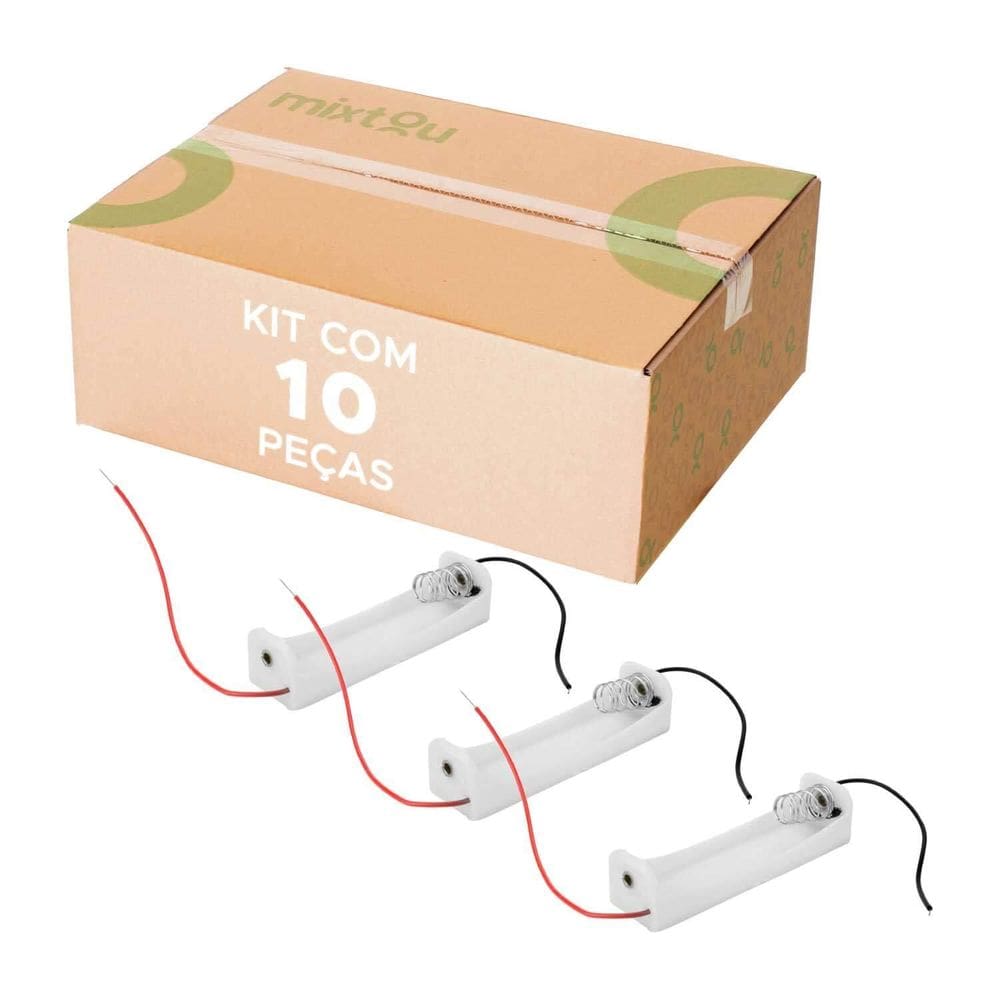 10X Suporte Para 1 Pilha Aa Pequeno - Branco Alta Qualidade