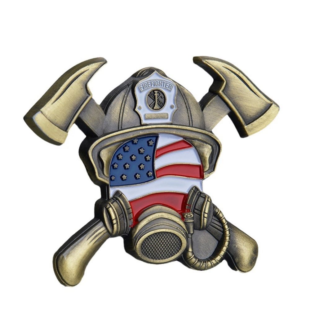 Moeda colecionável Double Axe Fire Anime Iron 32g 3cm