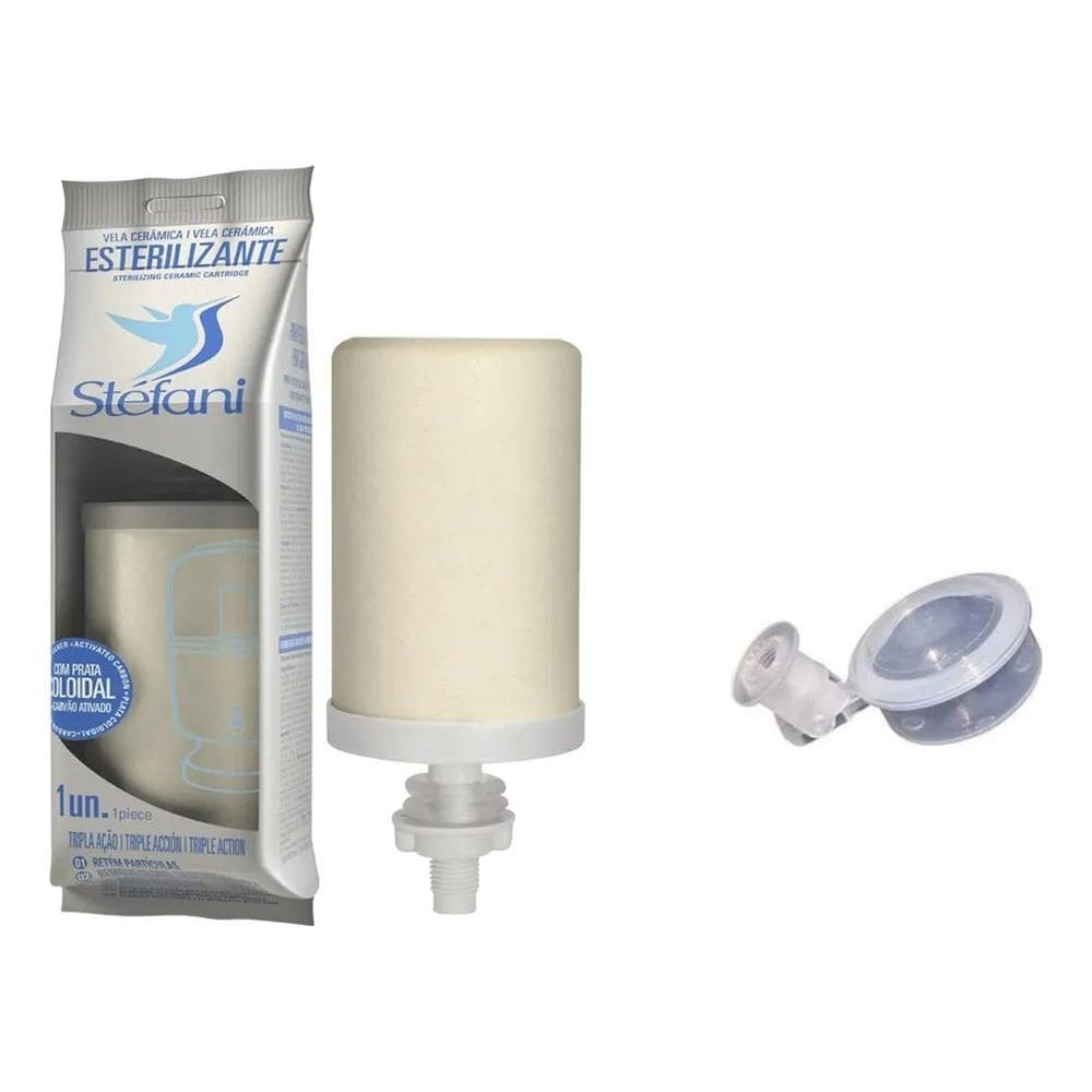 2X 1 Vela Tripla Ação Stéfani + 1 Bóia Para Filtro De Barro