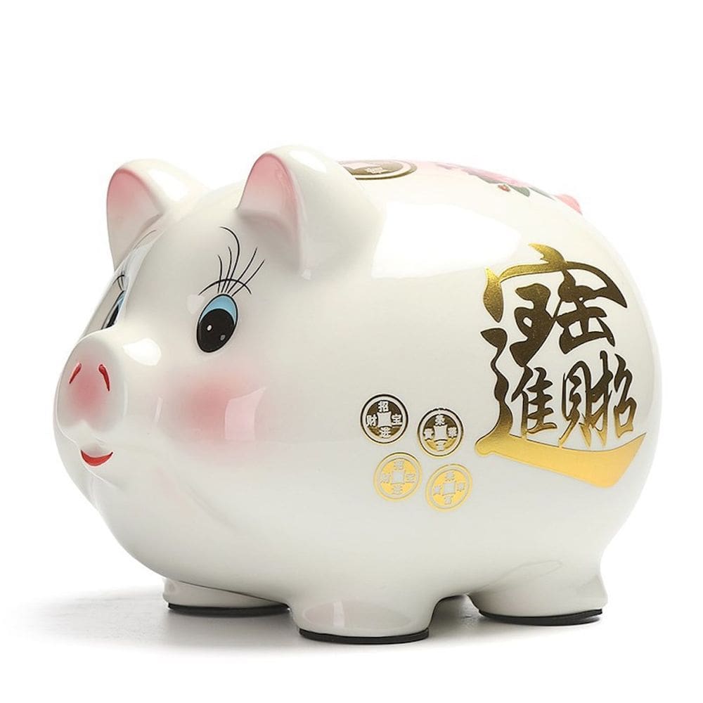 Cofrinho de cerâmica para crianças Anime Pig Piggy Bank 16x13x12cm