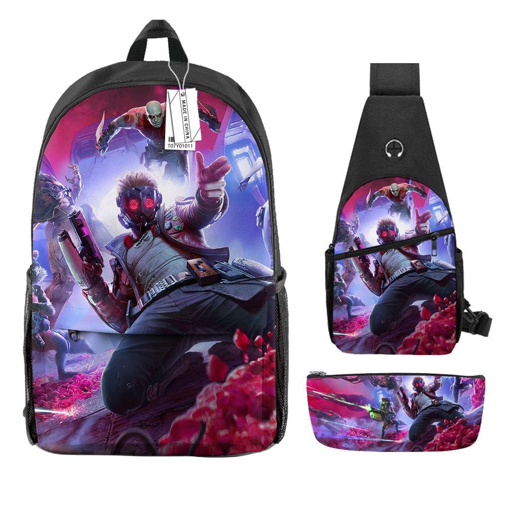 Conjunto de mochilas Guardiões da Galáxia Star-Lord Peter Quill