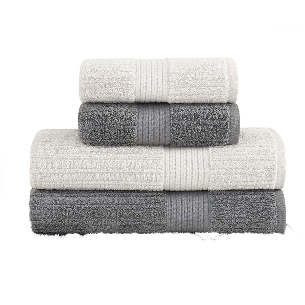 Jogo Toalha Gigante Fio Penteado 4 Peças Cinza Buddemeyer
