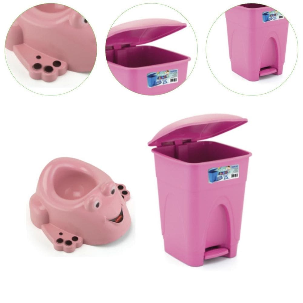 Kit Quarto De Bebê Troninho Desfralde E Lixeira Cesto 7,5L