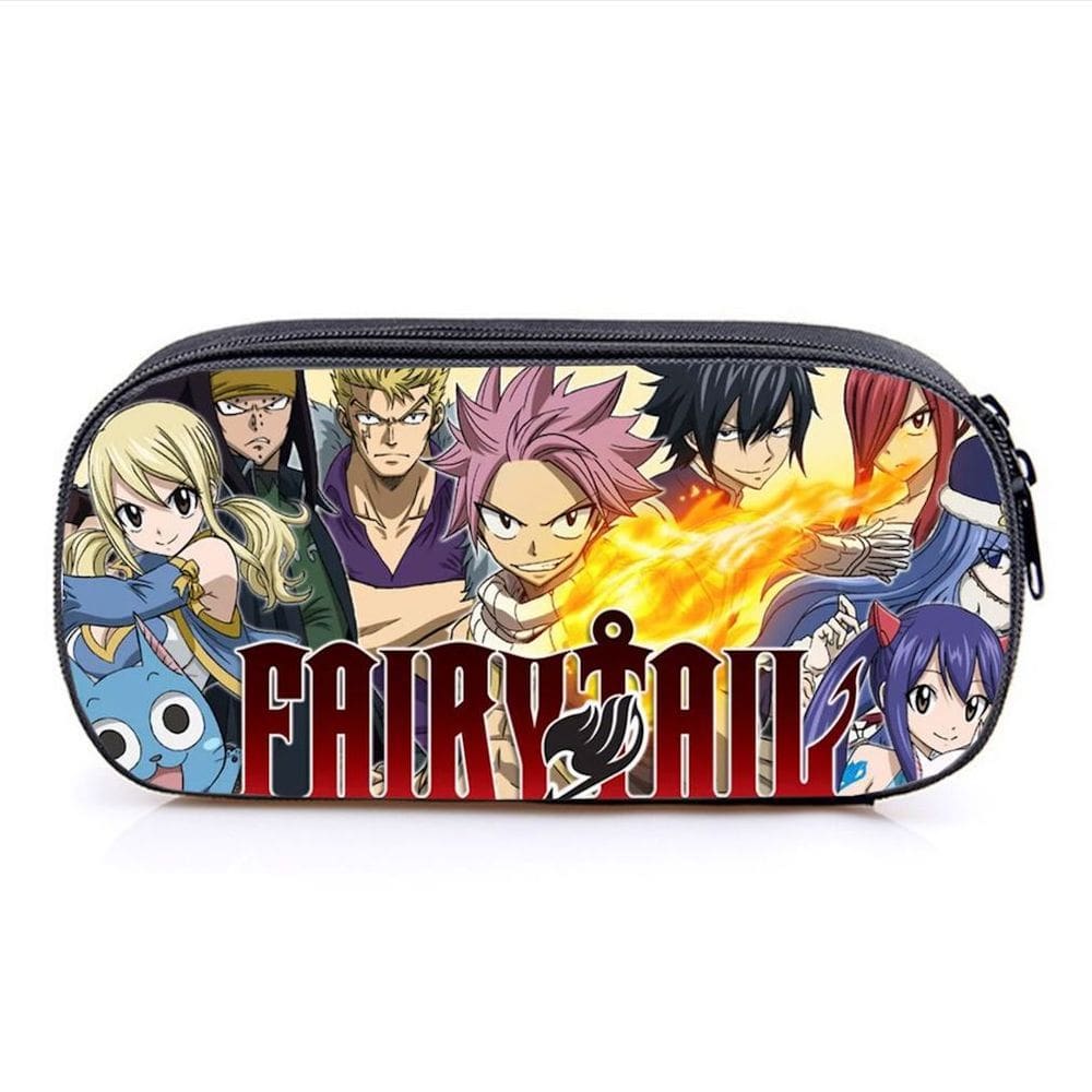 Bolsa de lápis Fairys Tails Natsu Lucy Cartoon Anime 21x10x5,5cm