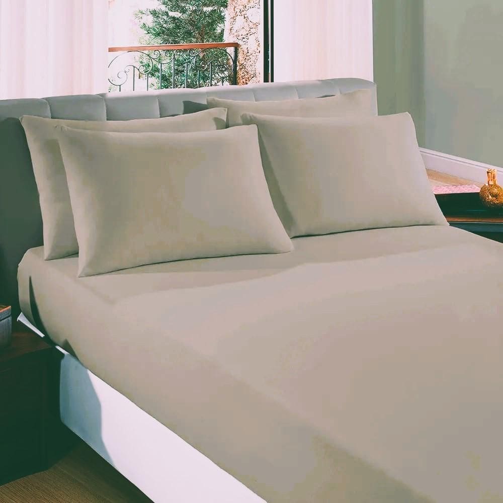 Lencol Avulso Casal Com Elastico Malha Bege Sul Brasil