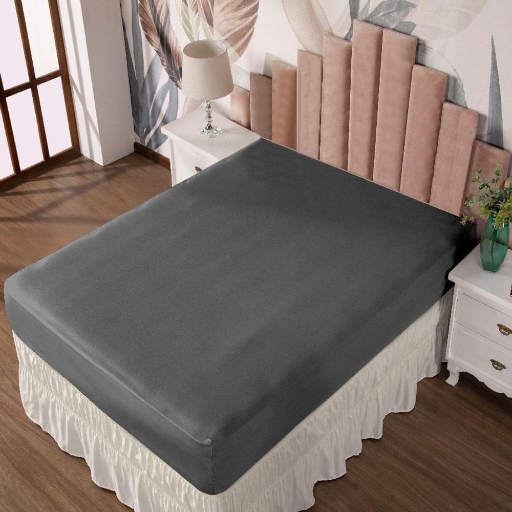 Lençol Casal Com Elástico Prático Malha Lisa 1 Peça