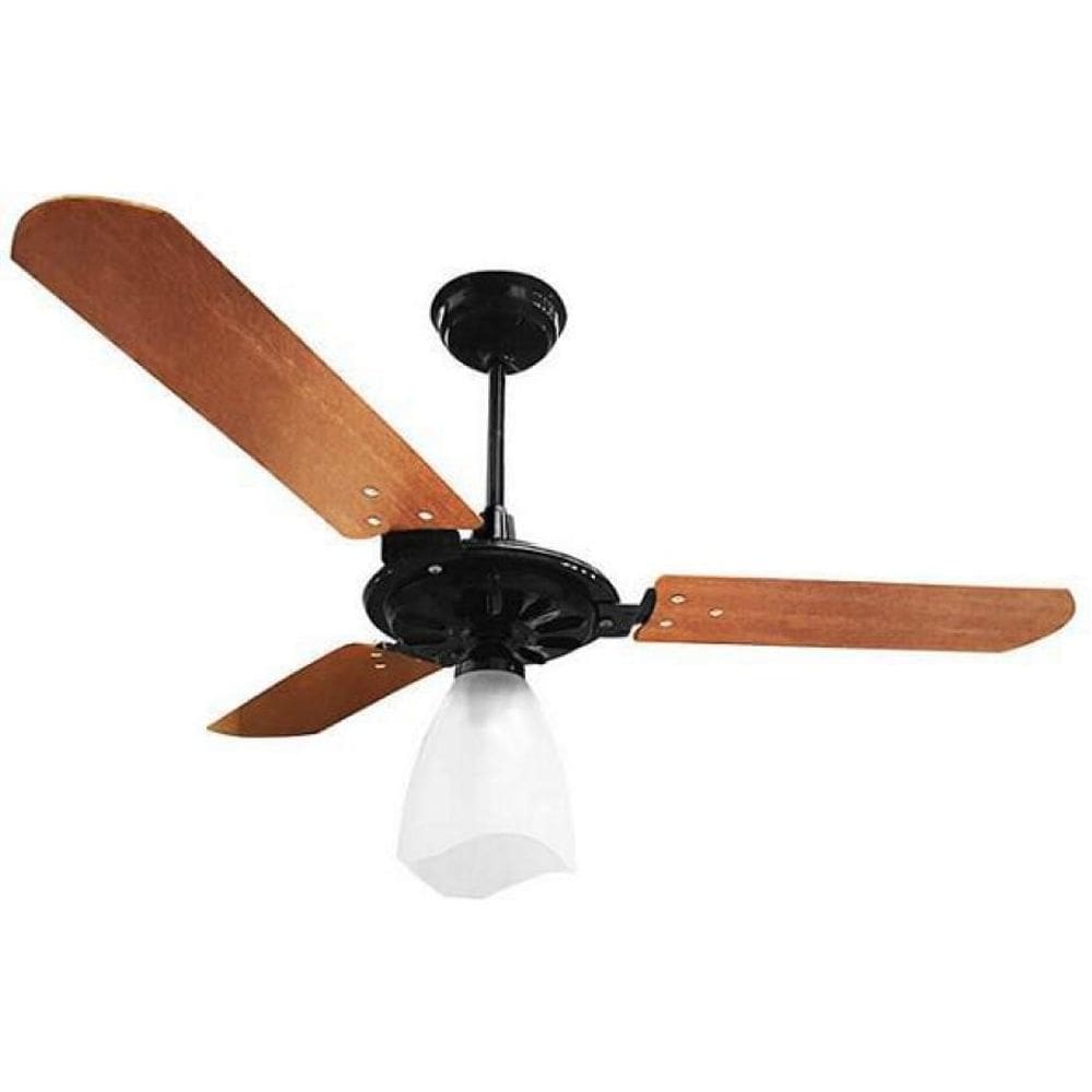 Ventilador De Teto Yris Preto Pás Mogno Ventex 127V