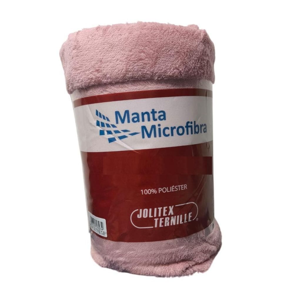 Manta Microfibra Queen 220X240Cm Unicolor Rose Jolitex