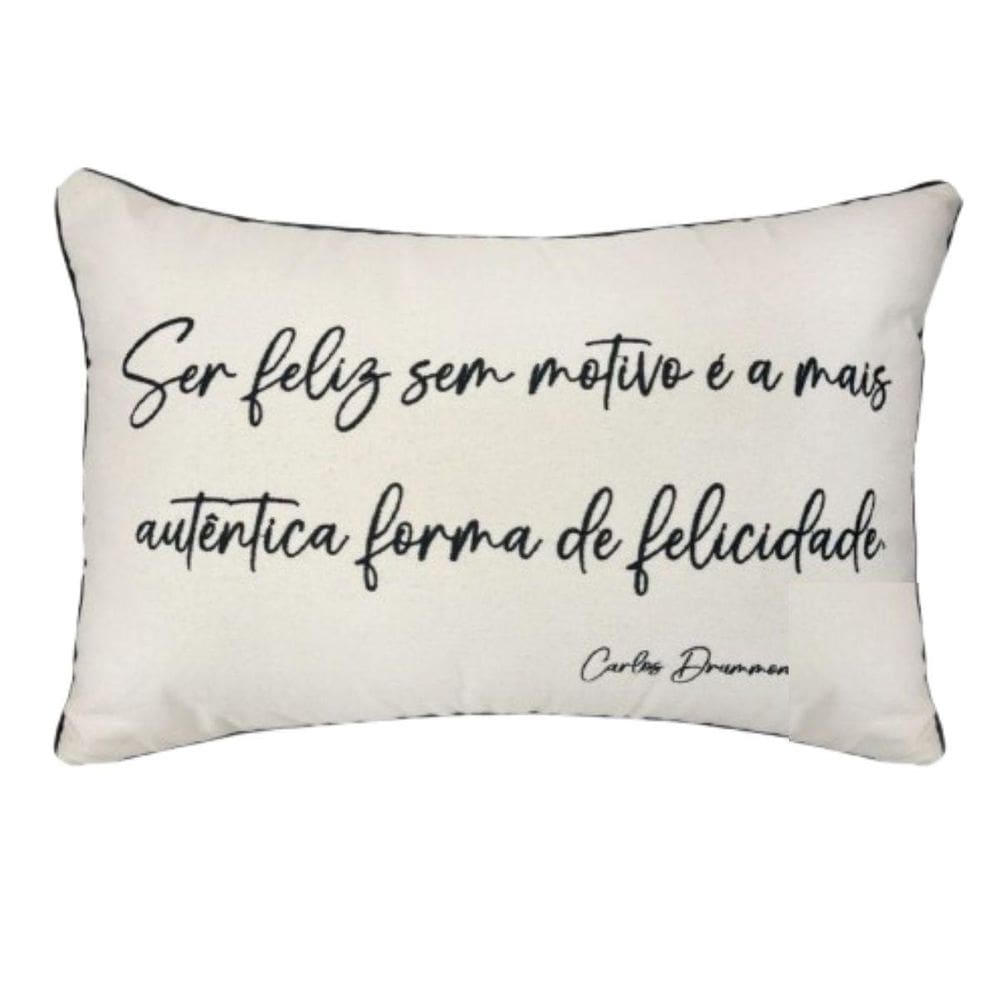 Almofada Sarja Com Frase 190-05 35X52 Decortextil
