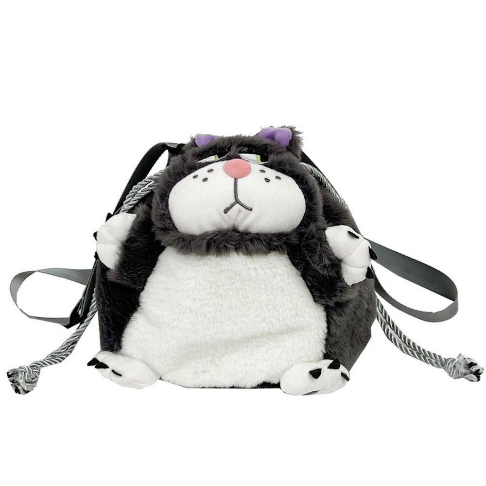 Bolsa Messenger Luciferss Cat Anime para crianças de pelúcia 25x12x25cm