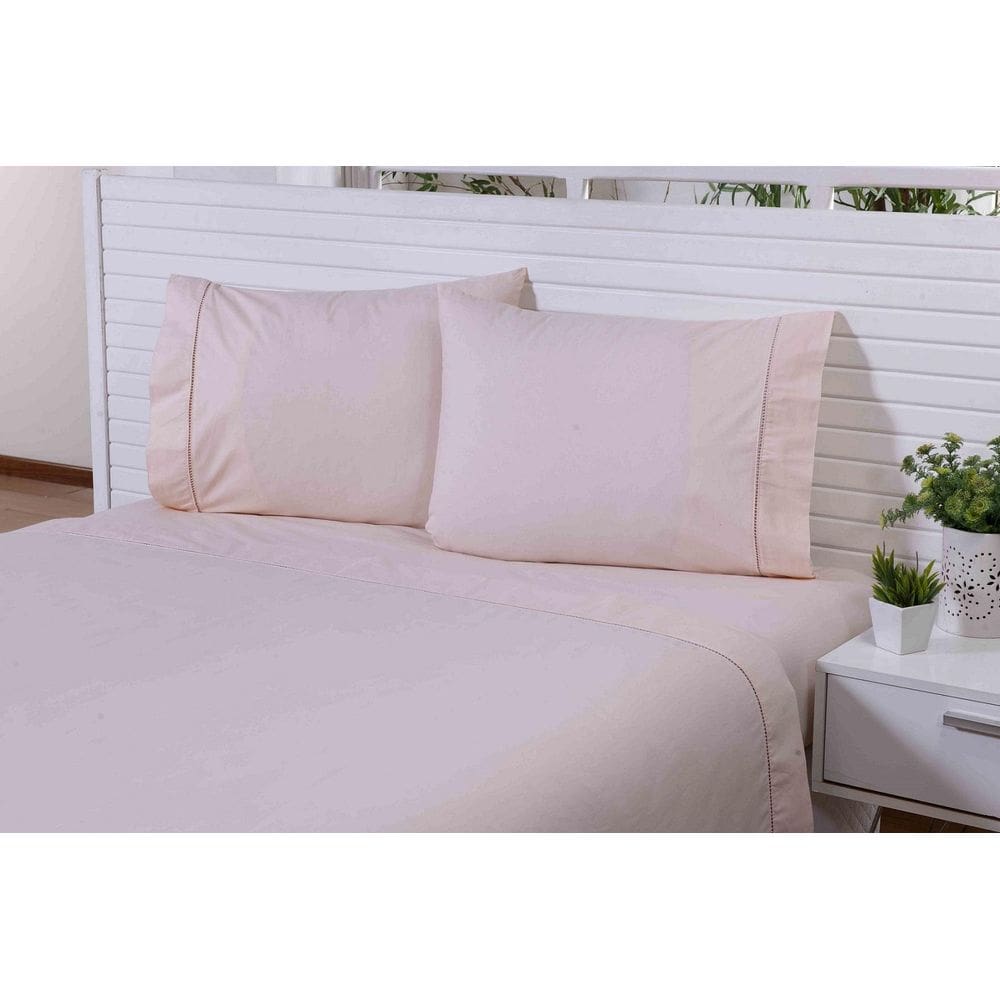 Jogo De Lençol 3Peç Queen 45Cm Altura 100% Algodão Salmon